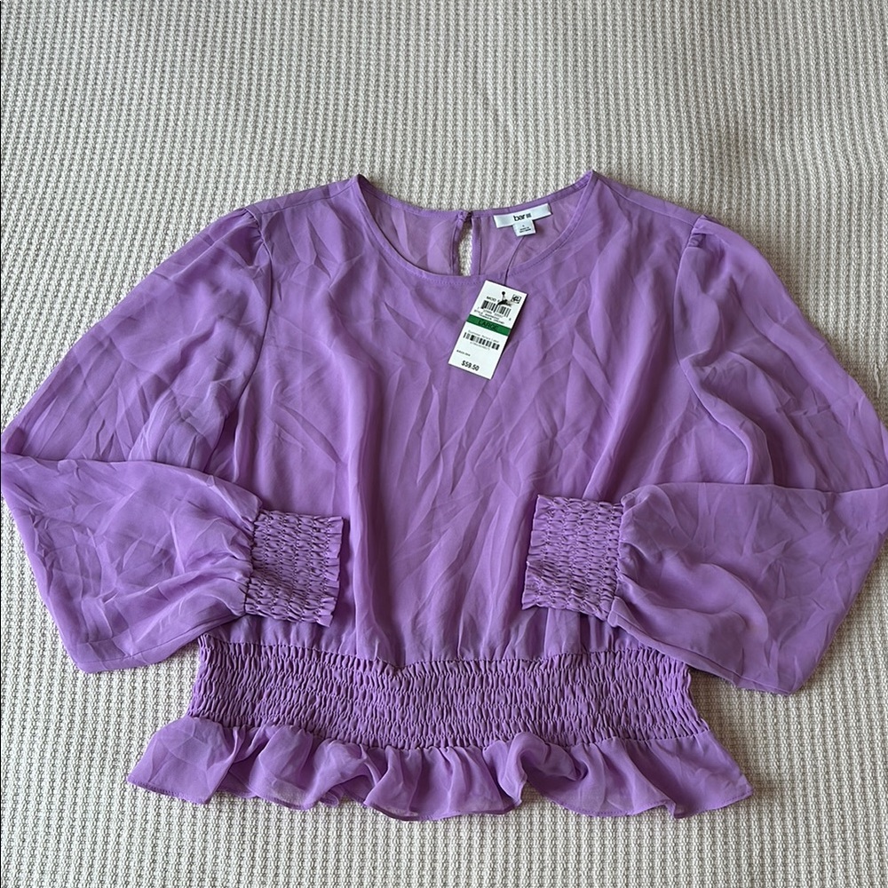 Bar lll sheer long sleeve blouse